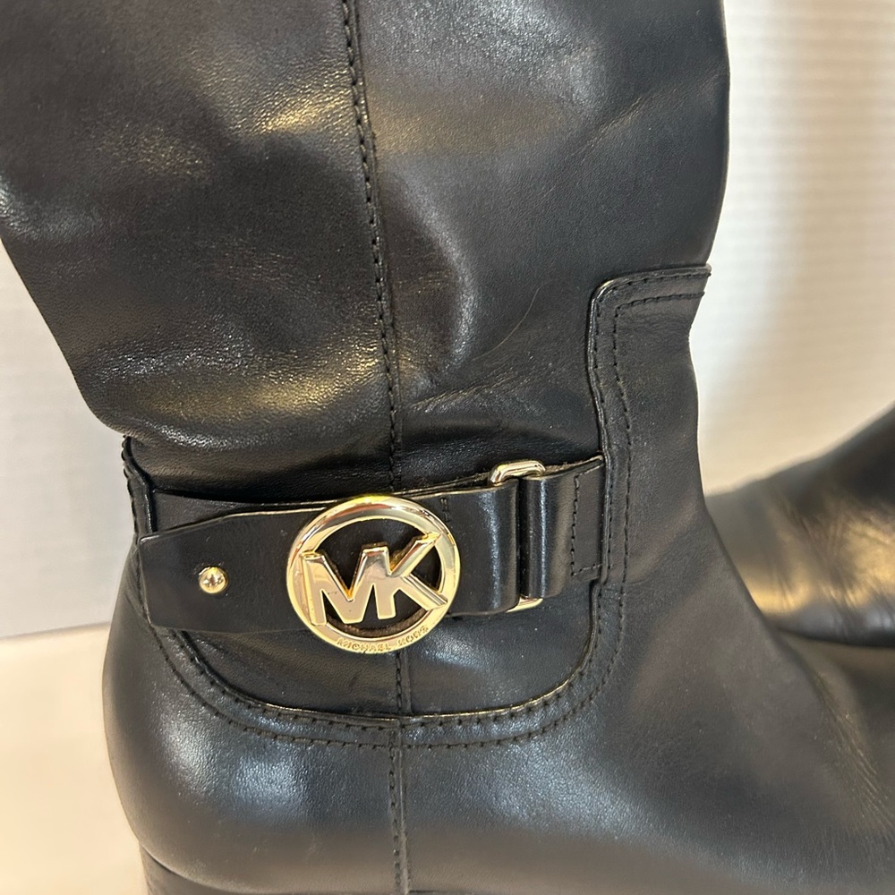 Michael Kors Black Hartland Boots: Women’s Size 5. With Gold Detail - Picture 9 of 14